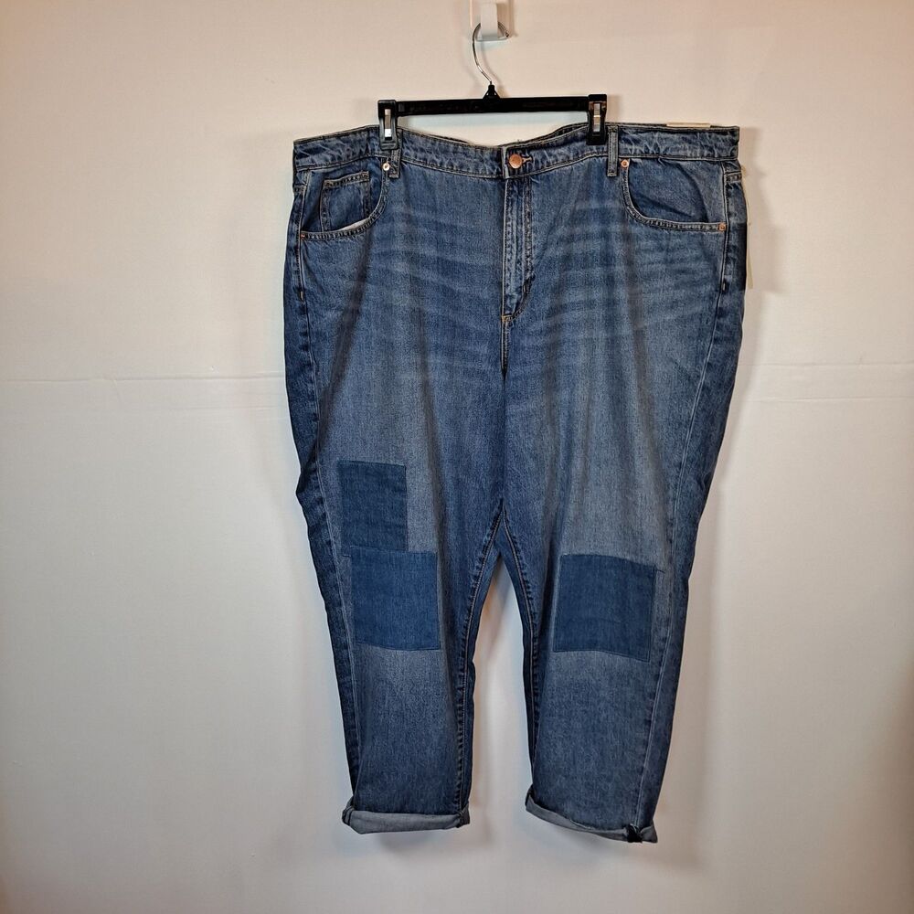 Universal Thread Women's Plus Boyfriend Slim Jeans Size 24W Tapered Leg Cuffed
